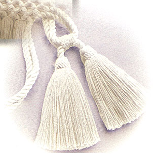 Cotton Twisted Cord Tieback with 5 1/2" Tassels and 27" Spread