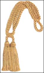 Twisted Cord Tieback with 5 1/2" Tassels and 27" Spread
