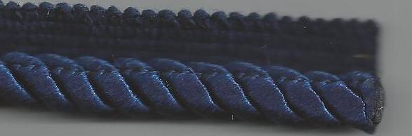 3/8" Twisted Cord w/ Lip - 18 yards / Navy Blue