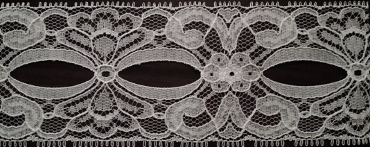 2 1/2" White Lace / Sold by the roll - 15 yards